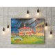 Broomfield Park Stadium Pavillion Fine Art Canvas - Airdrie FC